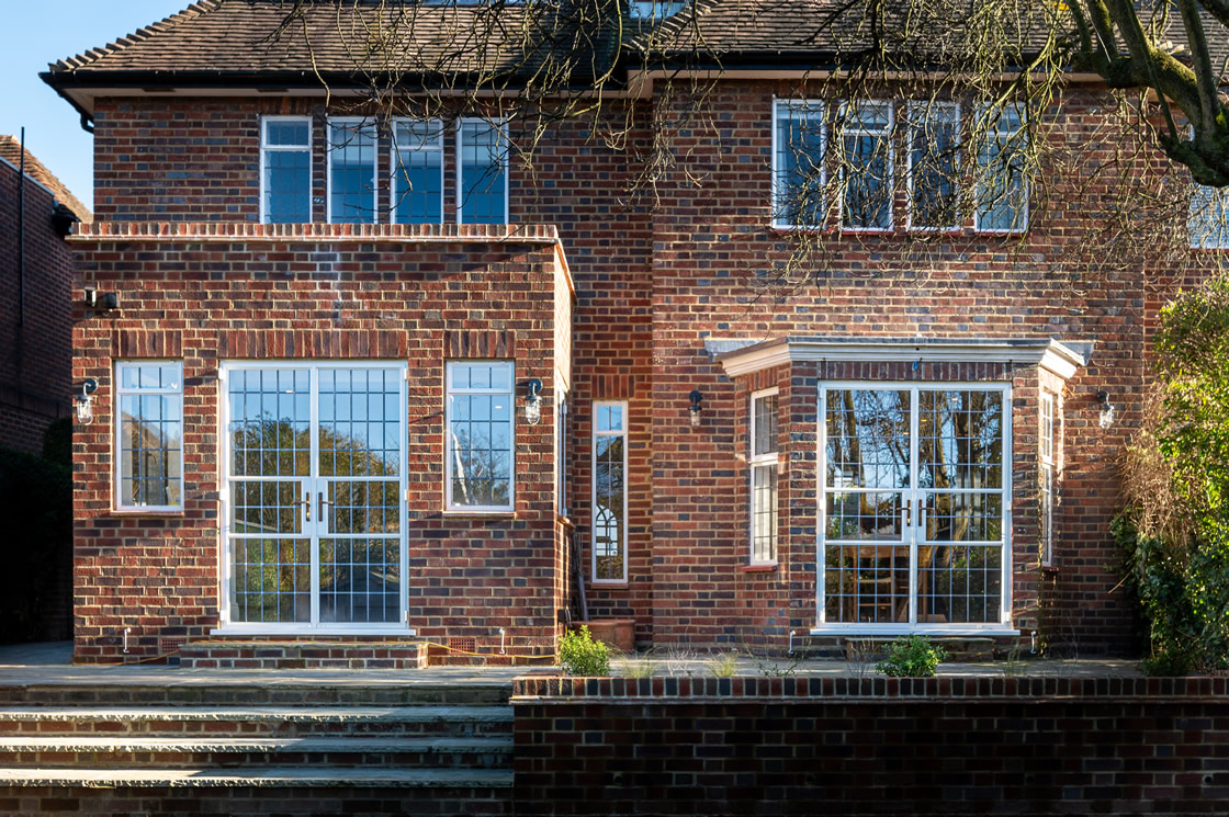 Beautiful new Brooking leaded light steel windows for family home