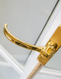 Cremone bolt / espagnolette locking system in polished brass finish