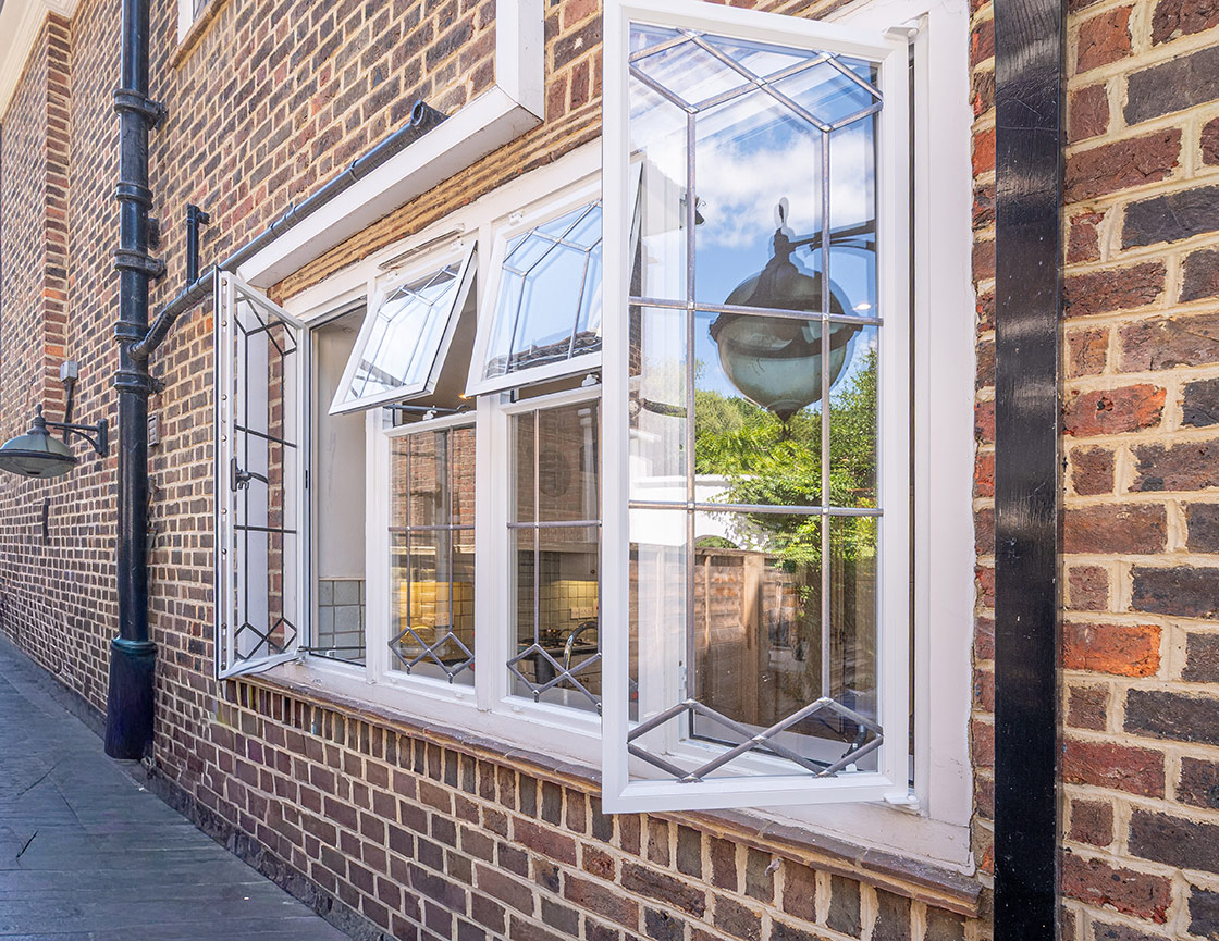 Beautiful leaded EB20 steel windows crafted for Hampstead Garden Suburb family home