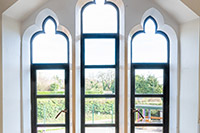 For this school in Berkshire, Clement had to template many of the complex window designs, in orderfor  the new steel windows to be the perfect fit.