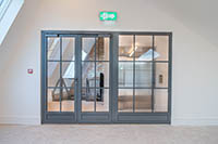 WClement manufactured Jansen Janisol C4 thermally broken steel doors for the internal fenestration at Kew Studios.