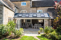 Clement 3 Conservation Rooflights in a slate profile, suit this listed property extension perfectly.