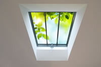 Clement 4 rooflight with a chrome hand winder.
