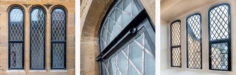 Trickle vent exterior, close up and interior examples fitted to Brooking windows in RAL 9005 Black.