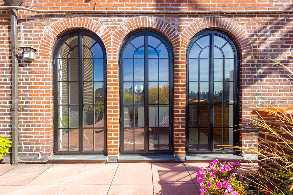 Three steel doors manufactured by Clement Windows in New York City. Images by Jakob Dahlin. Courtesy of Skyline Windows.