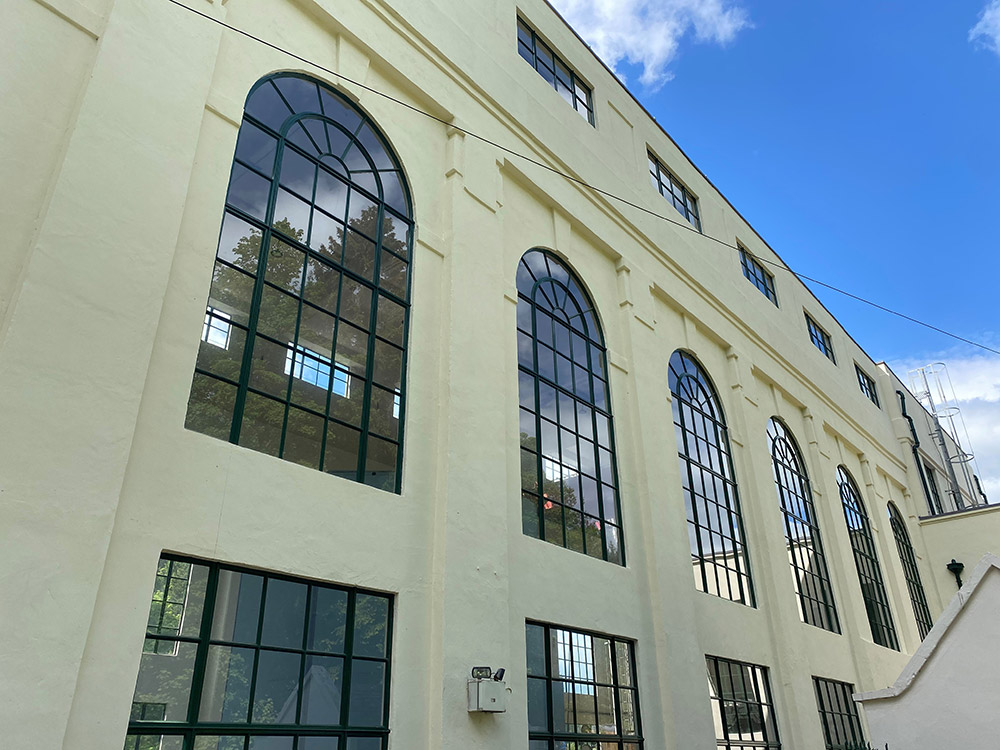 It is hard to see, but these windows are a subtle green colour!