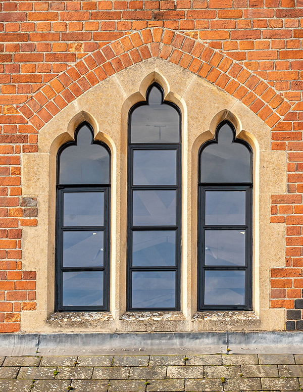 We manufactured many different window designs for this historic school