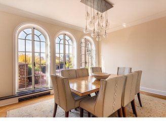 Beautiful arched doors in luxury Manhatten apartment